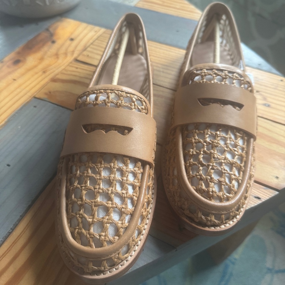 NWT! Loeffler Randall Women's Rachel Raffia Loafers - Size 10